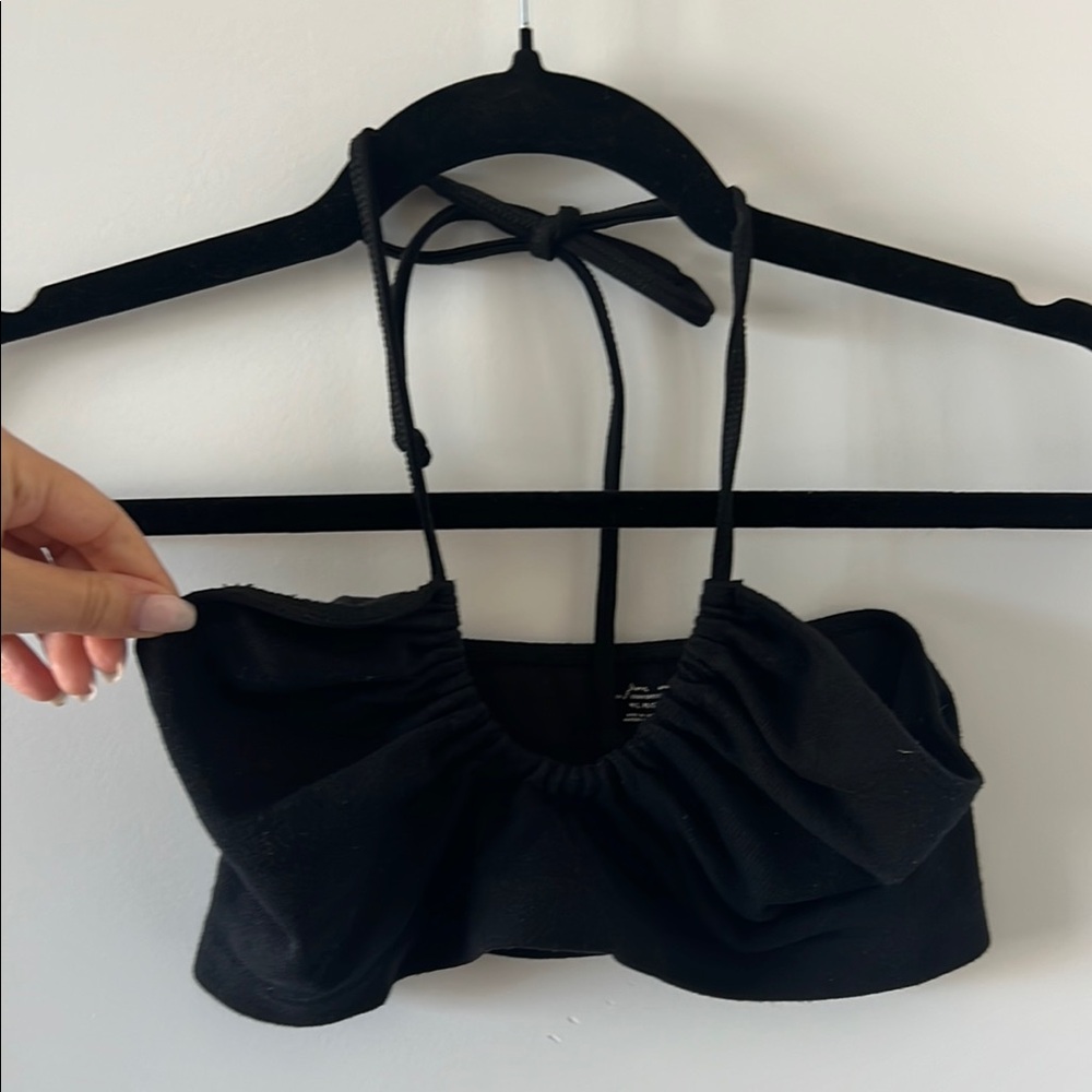 Black Halter Crop Top